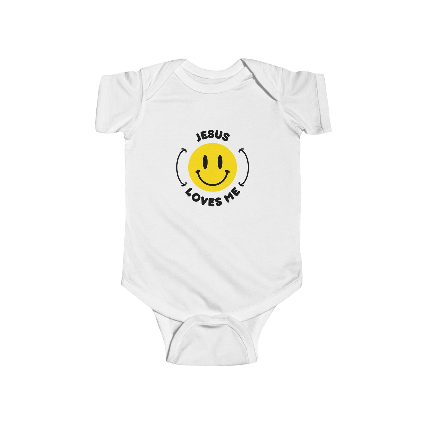 Infant Jesus Loves Me Onesie - Saved by His Mercy & Grace (Front & Back Design)