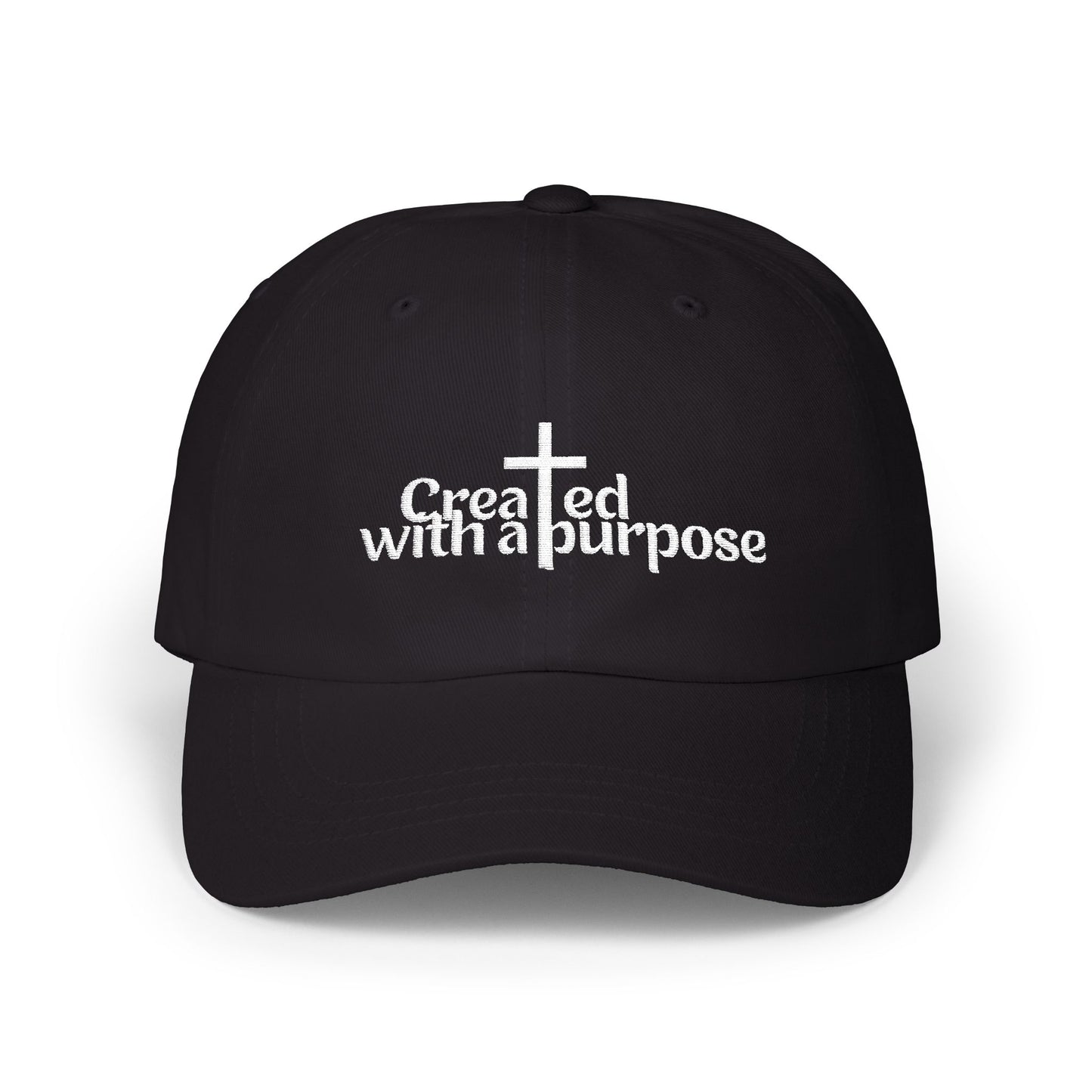 Adult Embroidered Classic Dad Cap - 'Created with a Purpose'