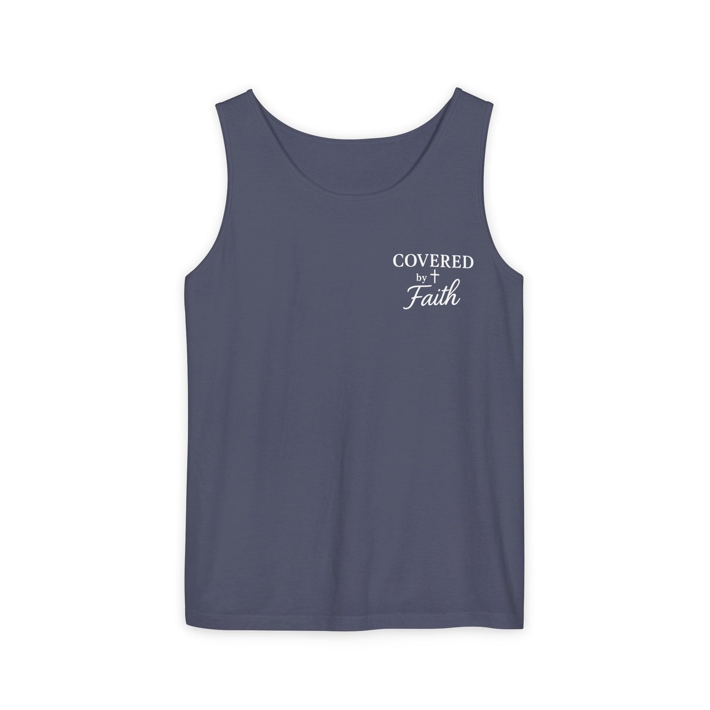 Adult Unisex Covered by Faith Tank Top Jesus Saved Me (Front & Back Design)