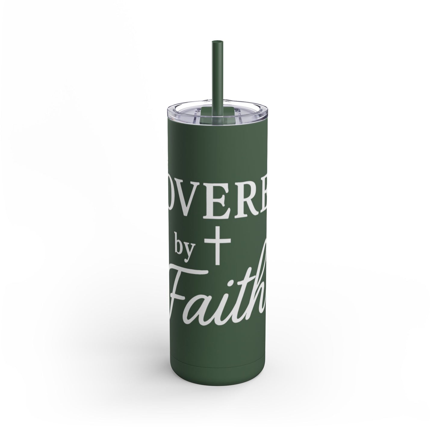 Covered By Faith Skinny Matte Tumbler