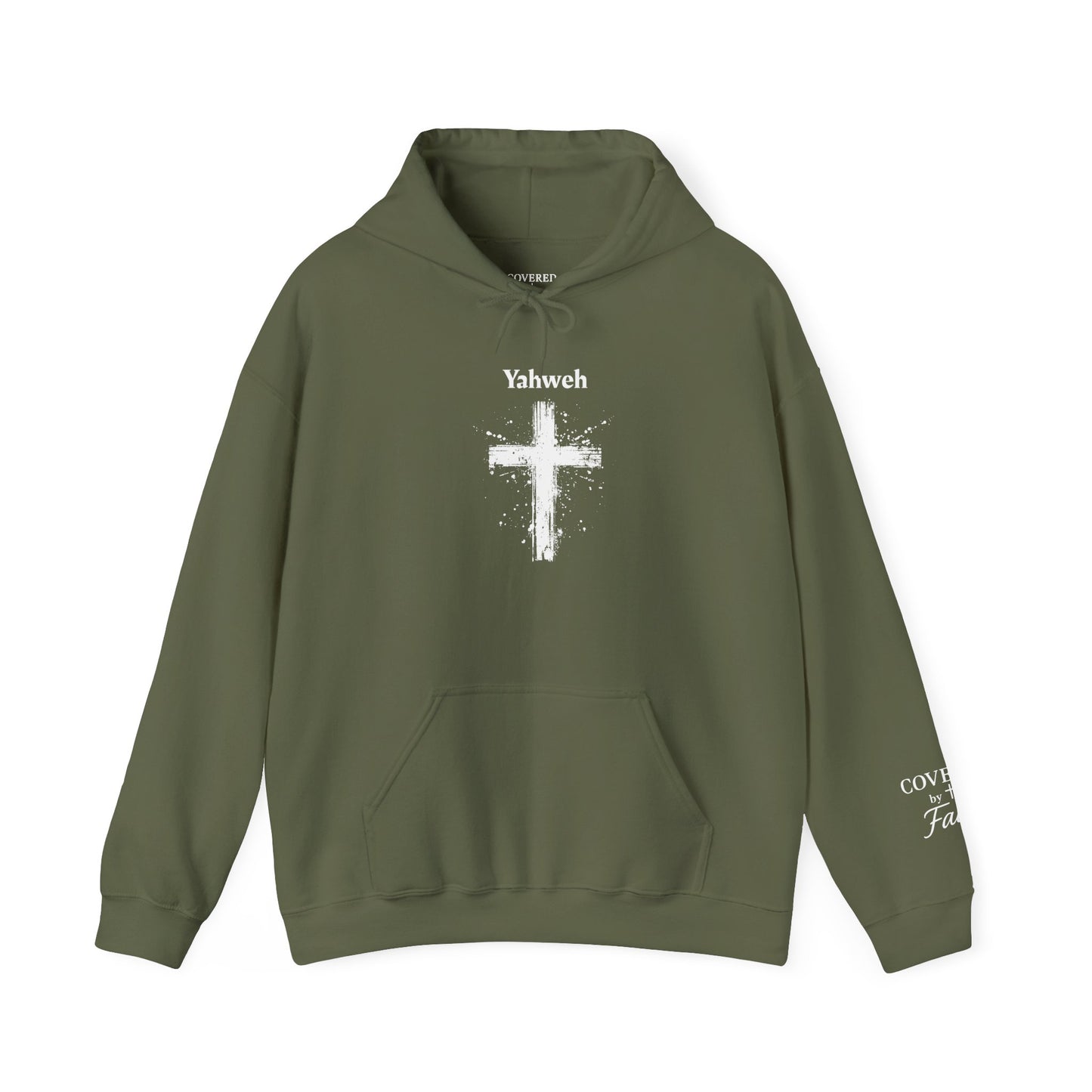 Adult Unisex Faith-Inspired Hoodie with Yahweh Cross Design