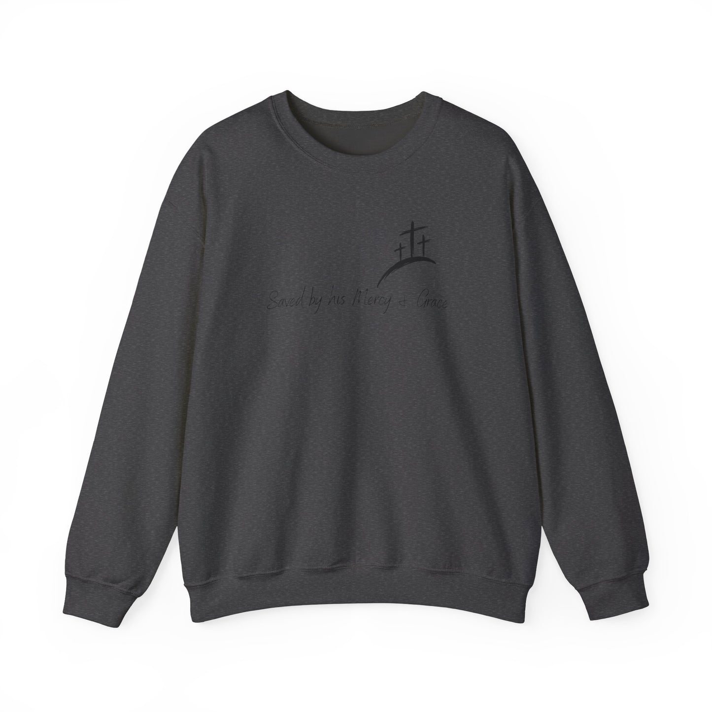 Adult Unisex - Saved by His Mercy & Grace Crewneck Sweatshirt