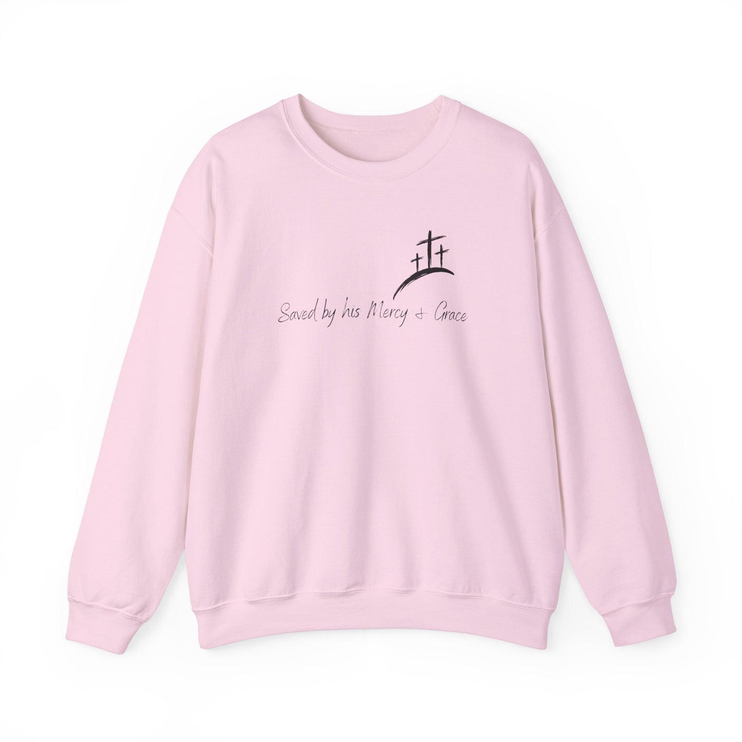 Adult Unisex - Saved by His Mercy & Grace Crewneck Sweatshirt