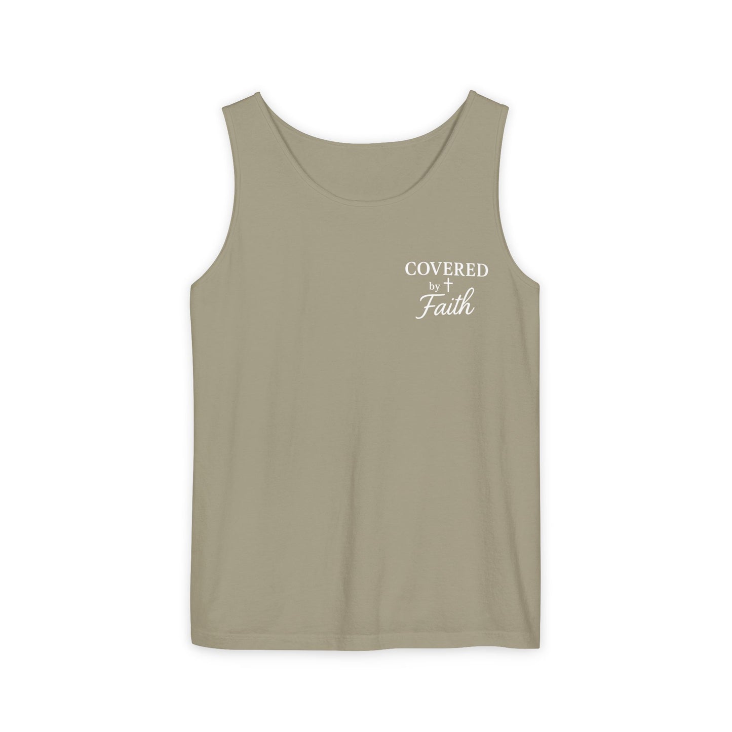 Adult Unisex Covered by Faith Tank Top Jesus Saved Me (Front & Back Design)
