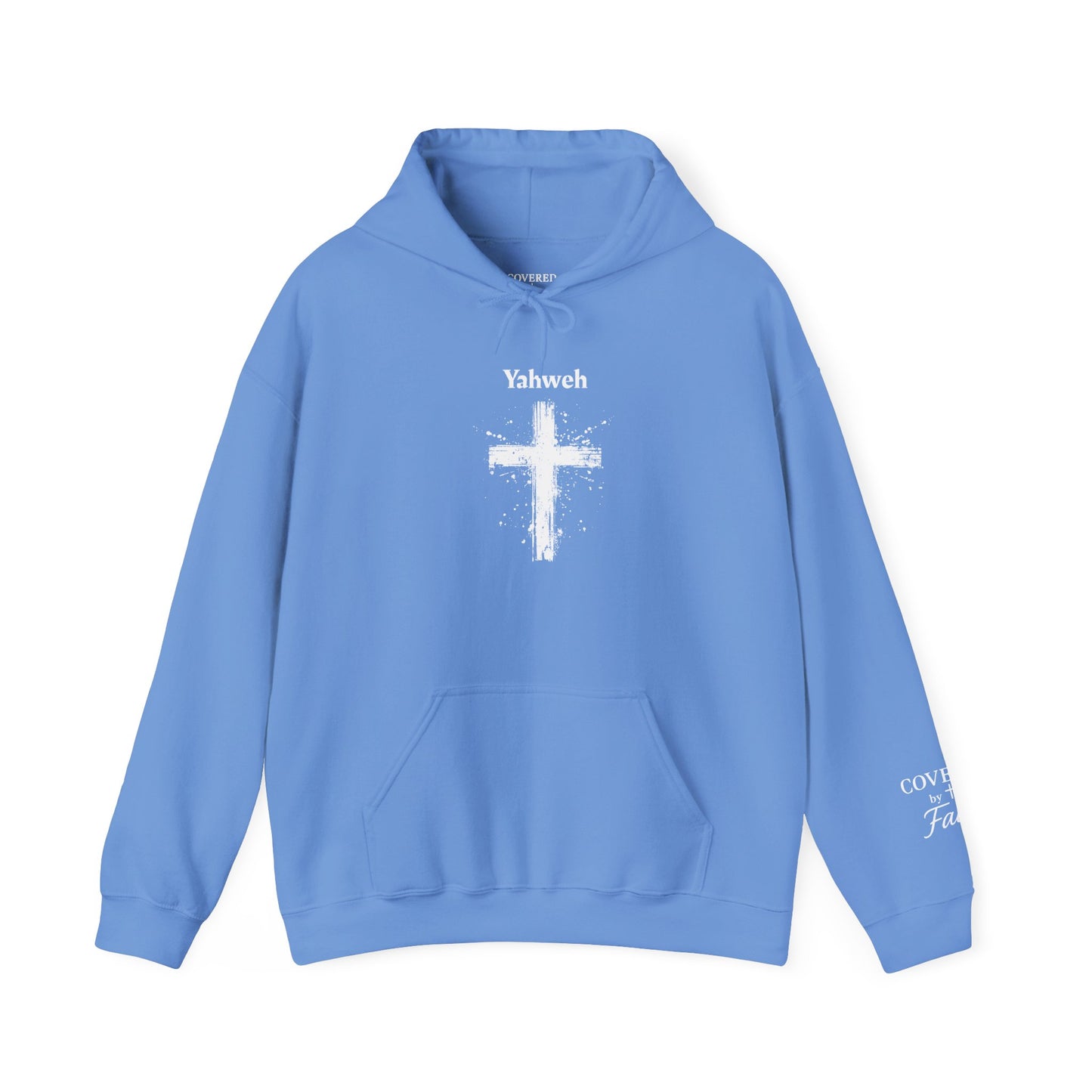 Adult Unisex Faith-Inspired Hoodie with Yahweh Cross Design