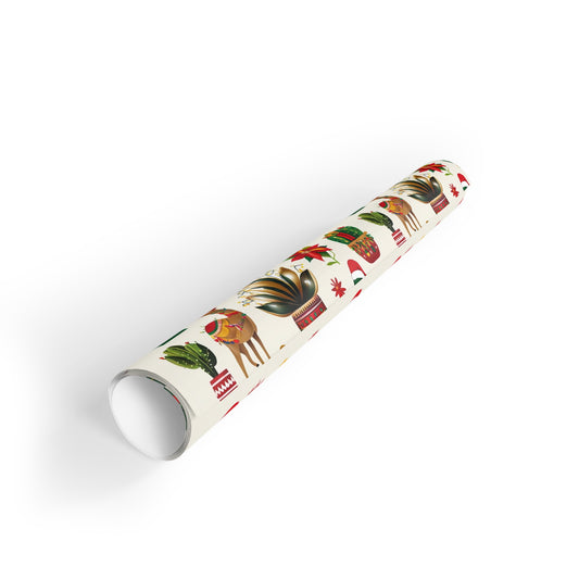 Christmas Gift Wrapping Paper Rolls, Camel Cactus Design, Wrapping Paper Roll, Holiday Gift Wrap, Festive Gift Wrap, Wrapping Paper Sheets,