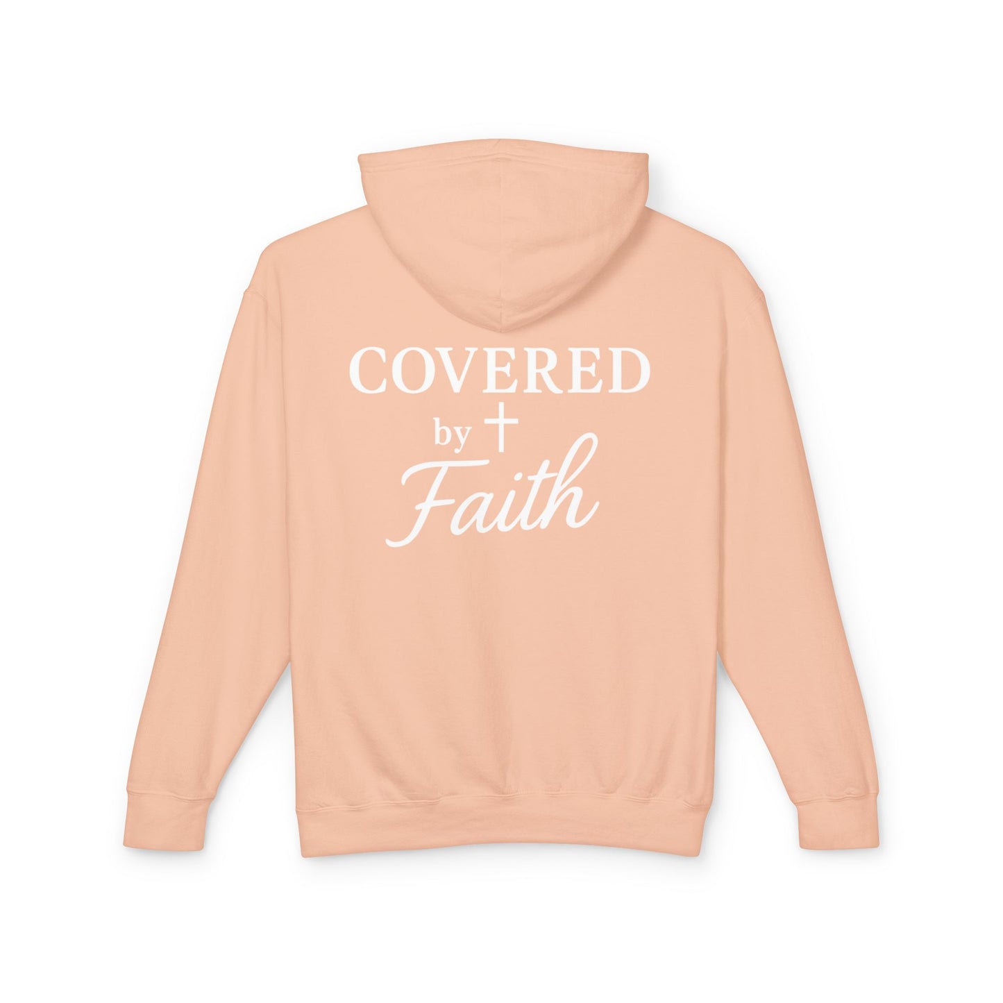 Adult Unisex Faith-Inspired Lightweight Hooded Sweatshirt - Covered by Faith