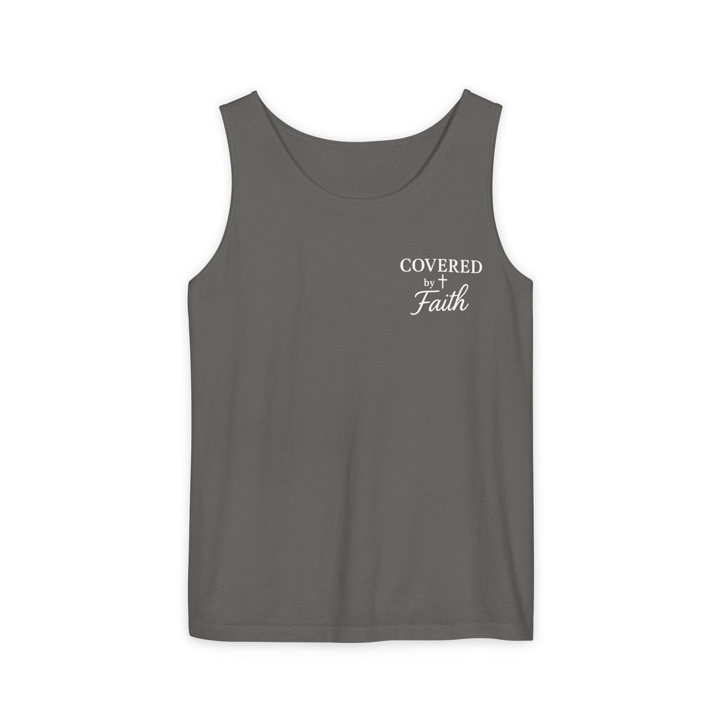 Adult Unisex Covered by Faith Tank Top Jesus Saved Me (Front & Back Design)