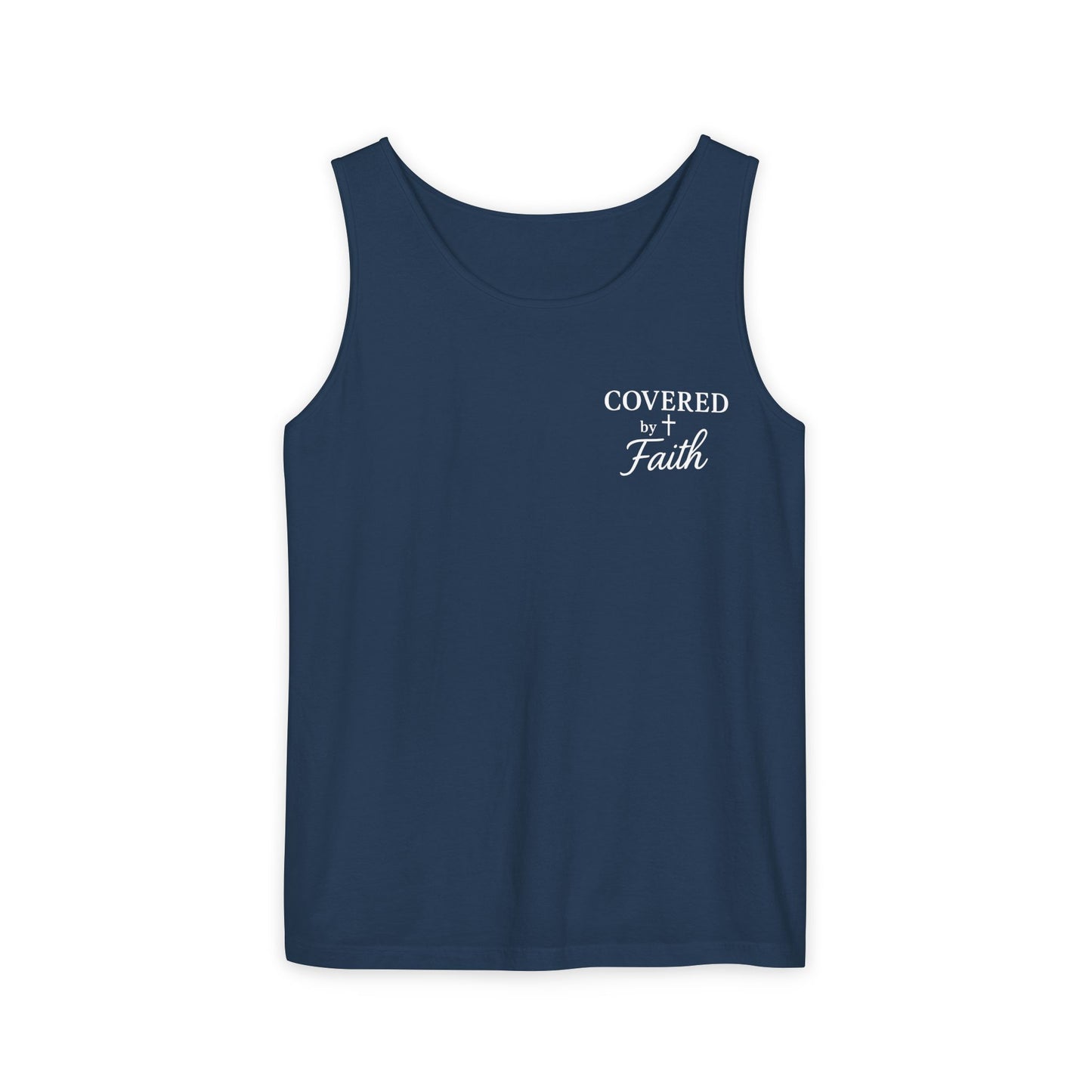 Adult Unisex Covered by Faith Tank Top Jesus Saved Me (Front & Back Design)