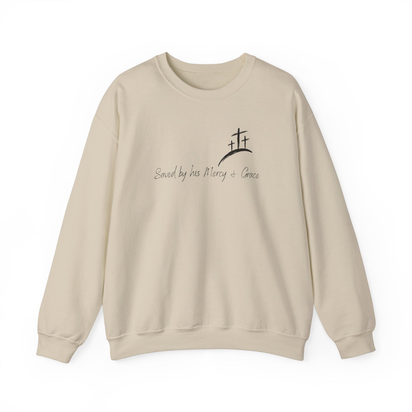 Adult Unisex - Saved by His Mercy & Grace Crewneck Sweatshirt