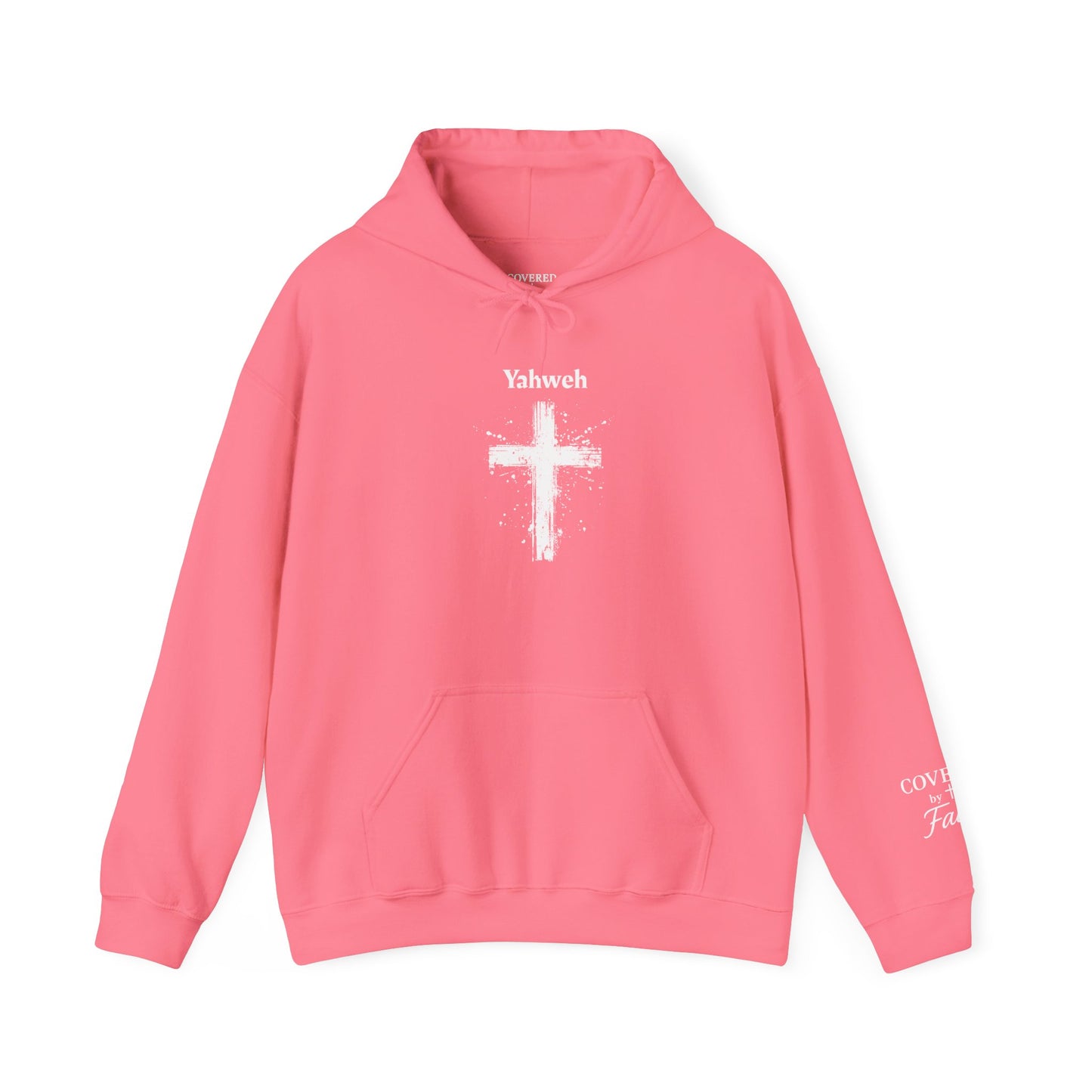 Adult Unisex Faith-Inspired Hoodie with Yahweh Cross Design