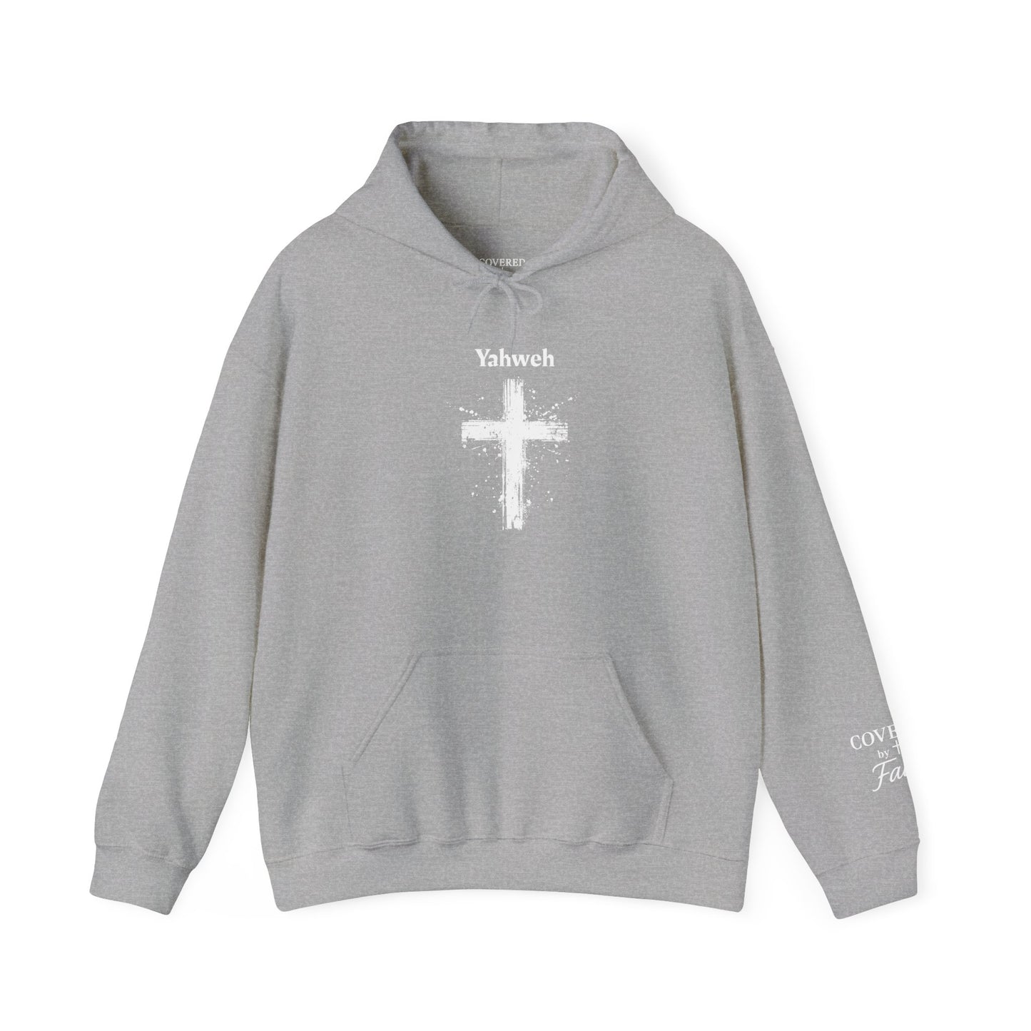 Adult Unisex Faith-Inspired Hoodie with Yahweh Cross Design