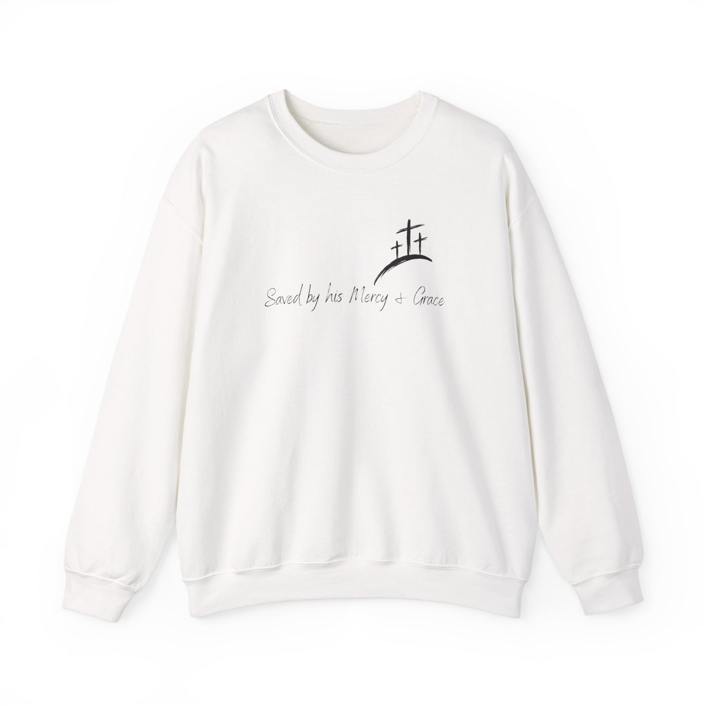 Adult Unisex - Saved by His Mercy & Grace Crewneck Sweatshirt