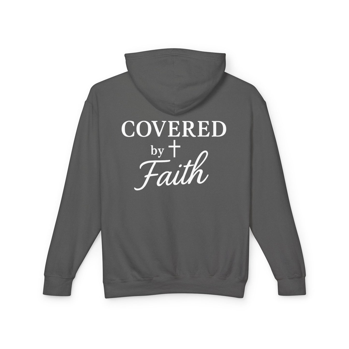 Adult Unisex Faith-Inspired Lightweight Hooded Sweatshirt - Covered by Faith