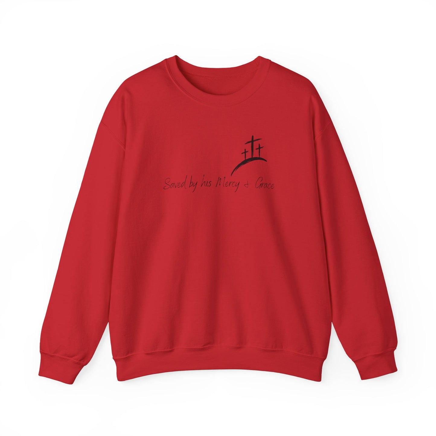 Adult Unisex - Saved by His Mercy & Grace Crewneck Sweatshirt