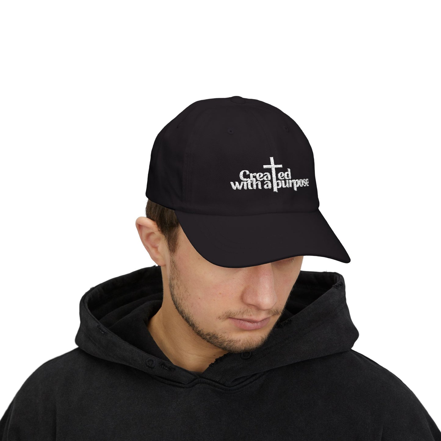 Adult Embroidered Classic Dad Cap - 'Created with a Purpose'
