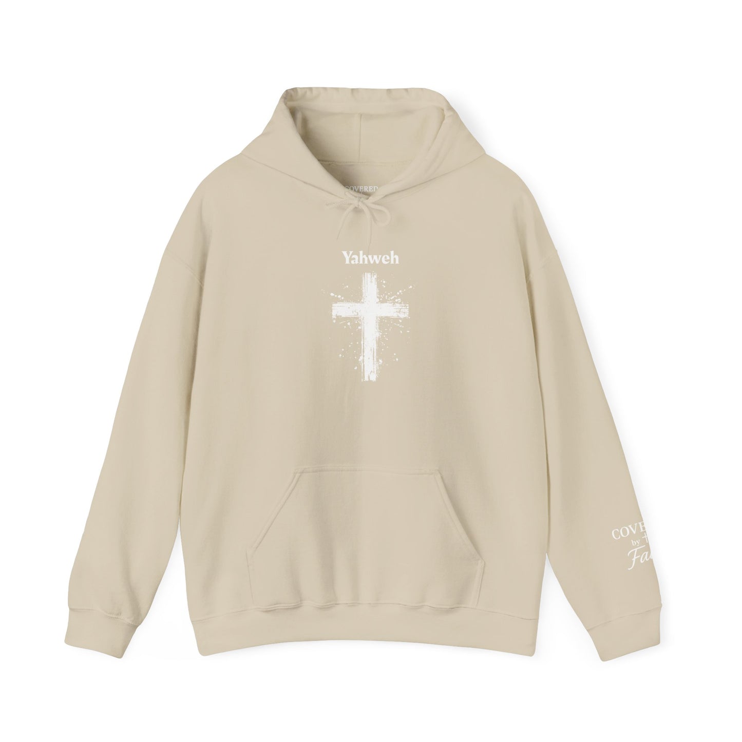 Adult Unisex Faith-Inspired Hoodie with Yahweh Cross Design