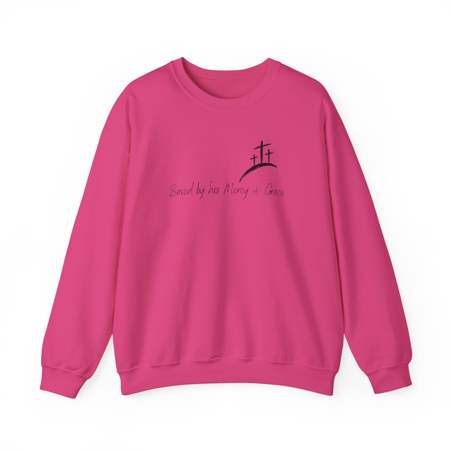 Adult Unisex - Saved by His Mercy & Grace Crewneck Sweatshirt