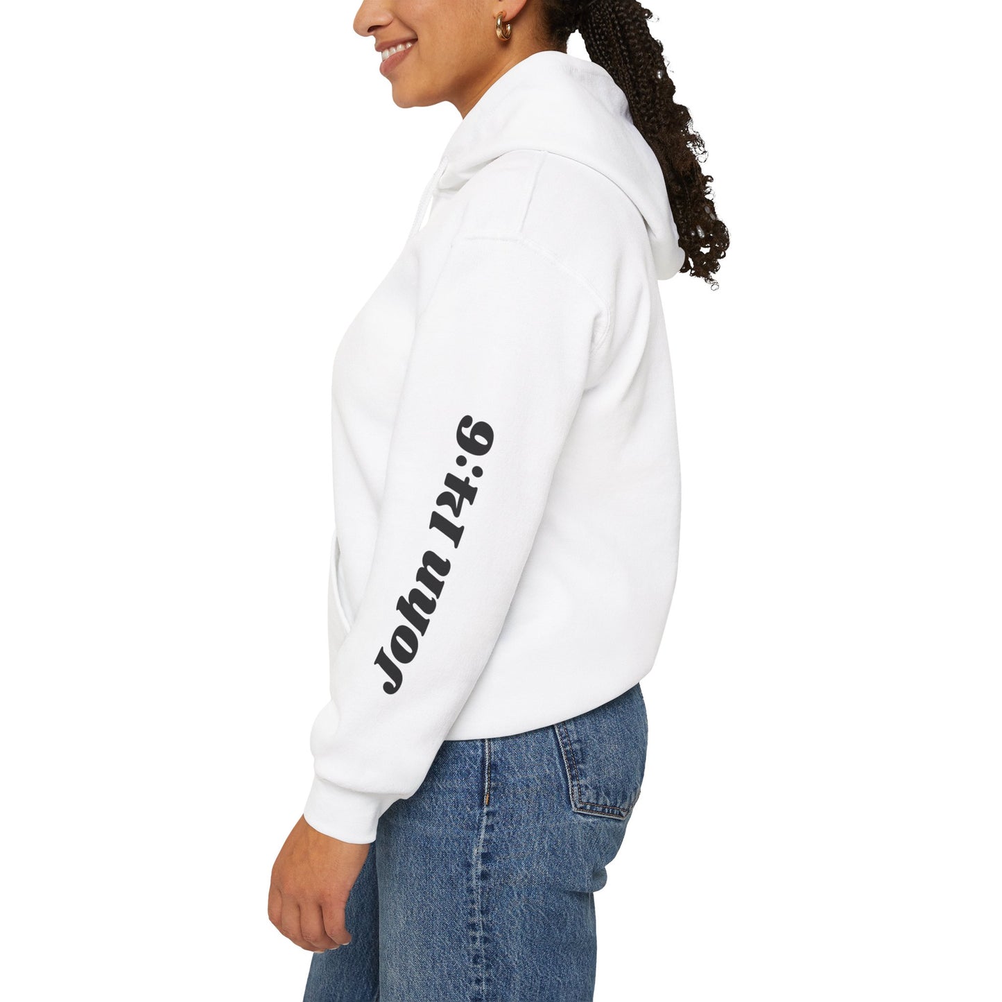 Adult Unisex - Jesus is King Hoodie, John 14:6 Sleeve
