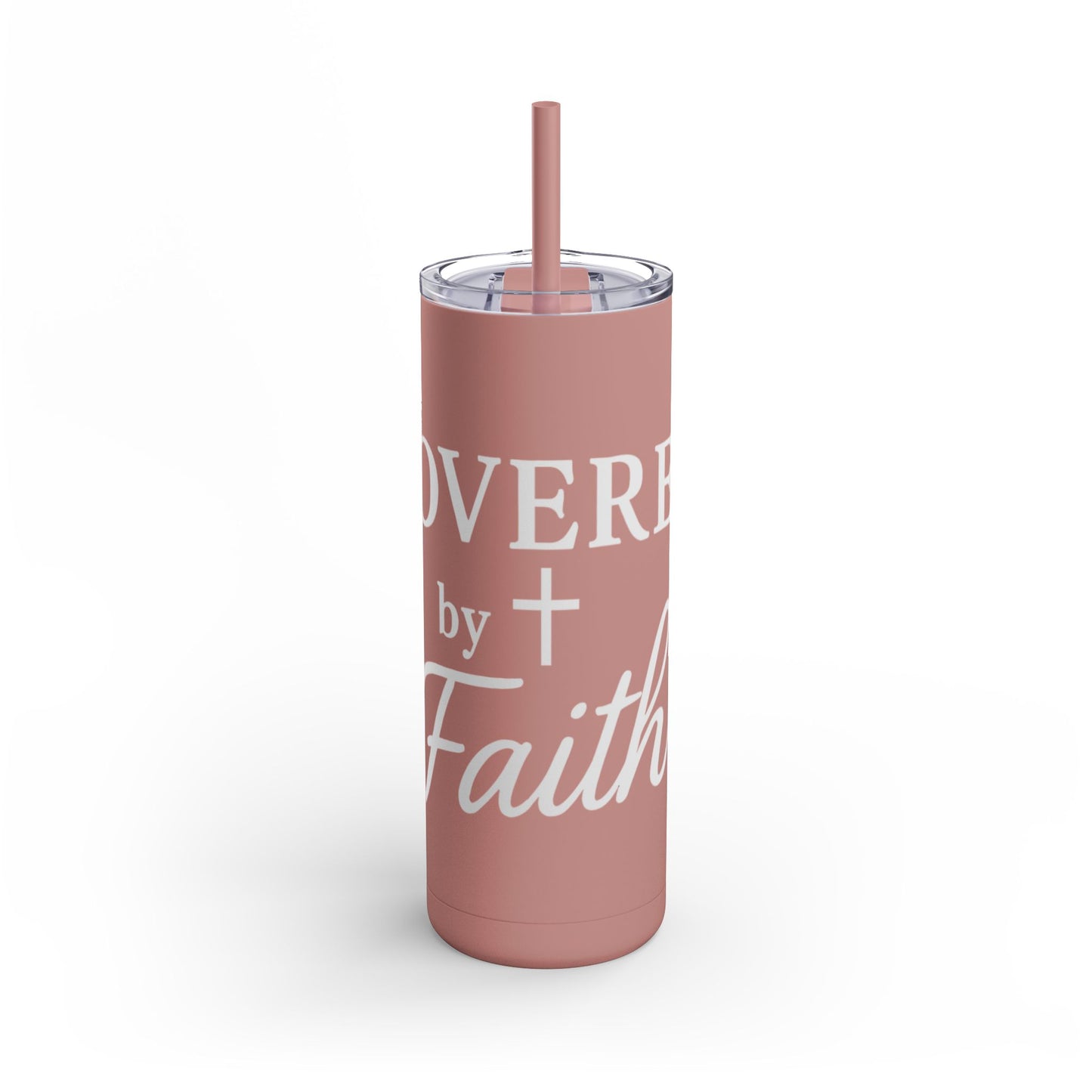 Covered By Faith Skinny Matte Tumbler