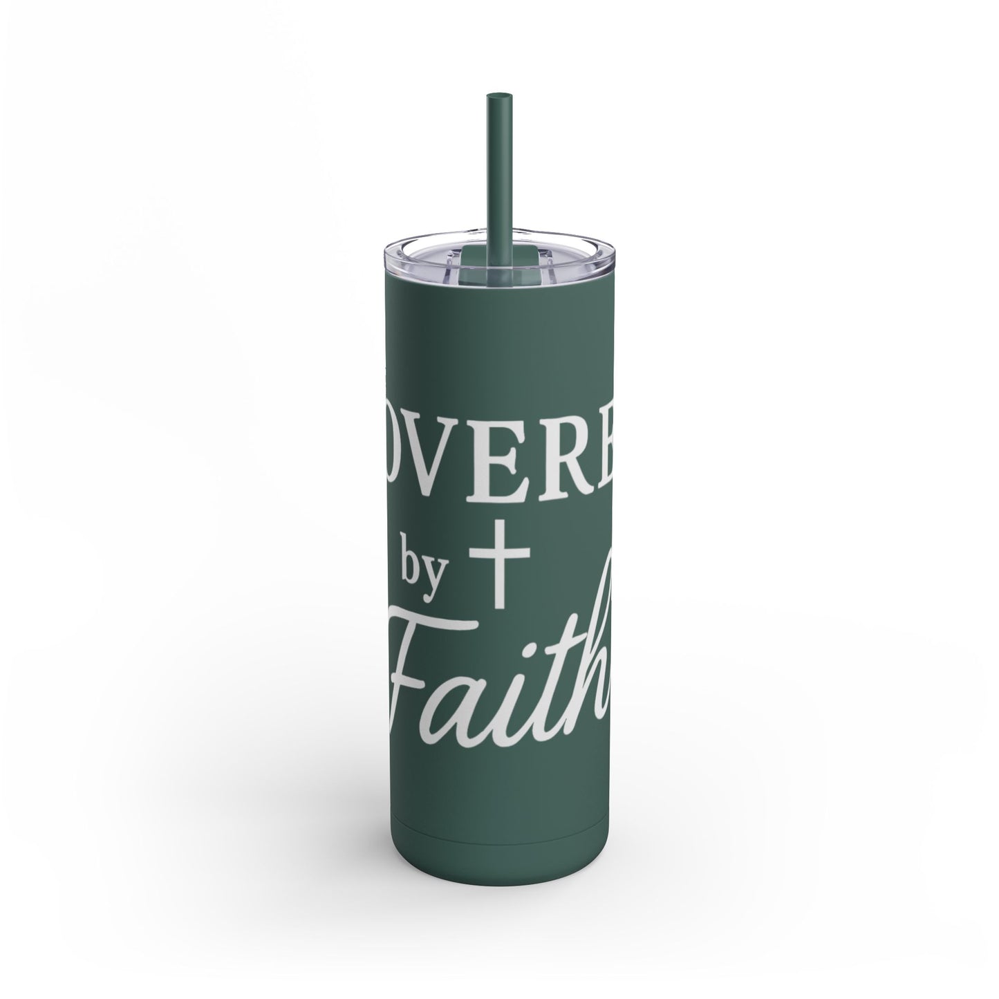 Covered By Faith Skinny Matte Tumbler