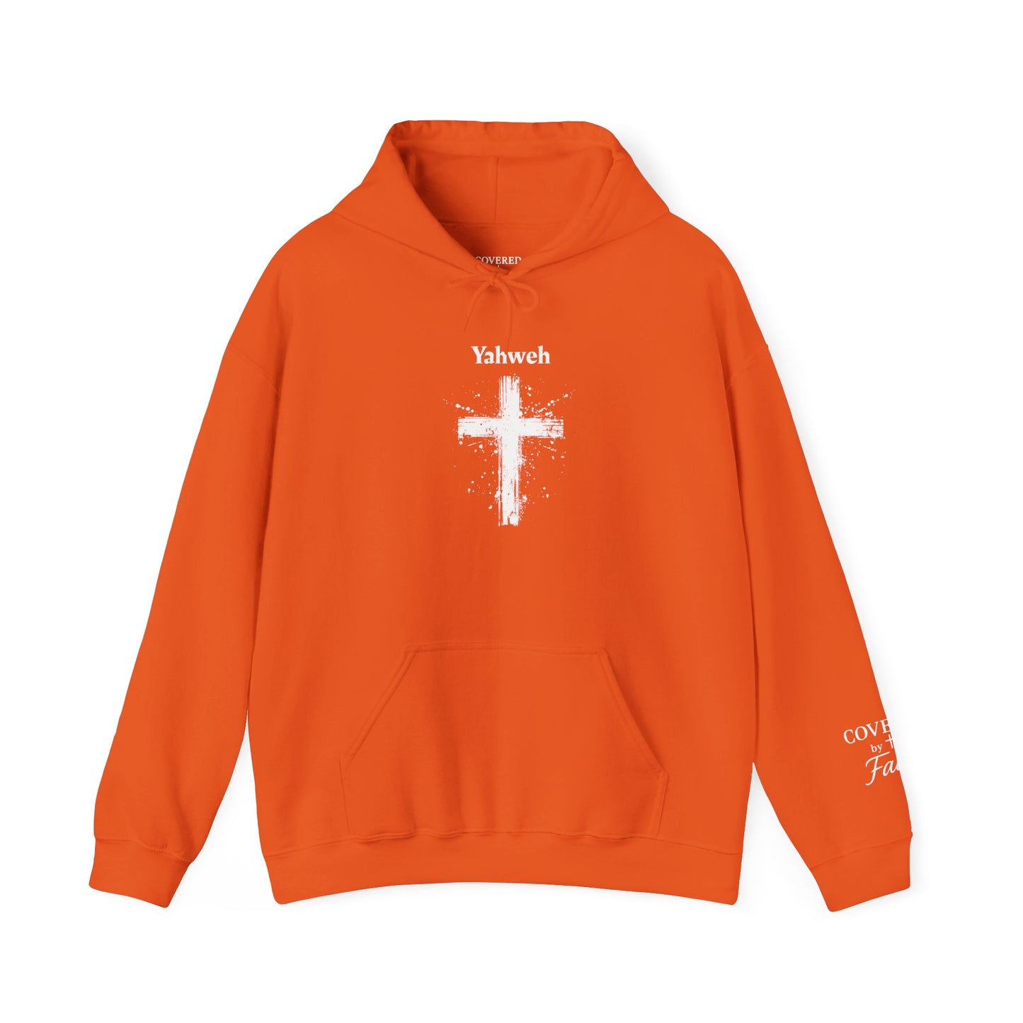 Adult Unisex Faith-Inspired Hoodie with Yahweh Cross Design