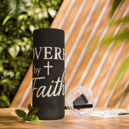 Covered By Faith Skinny Matte Tumbler