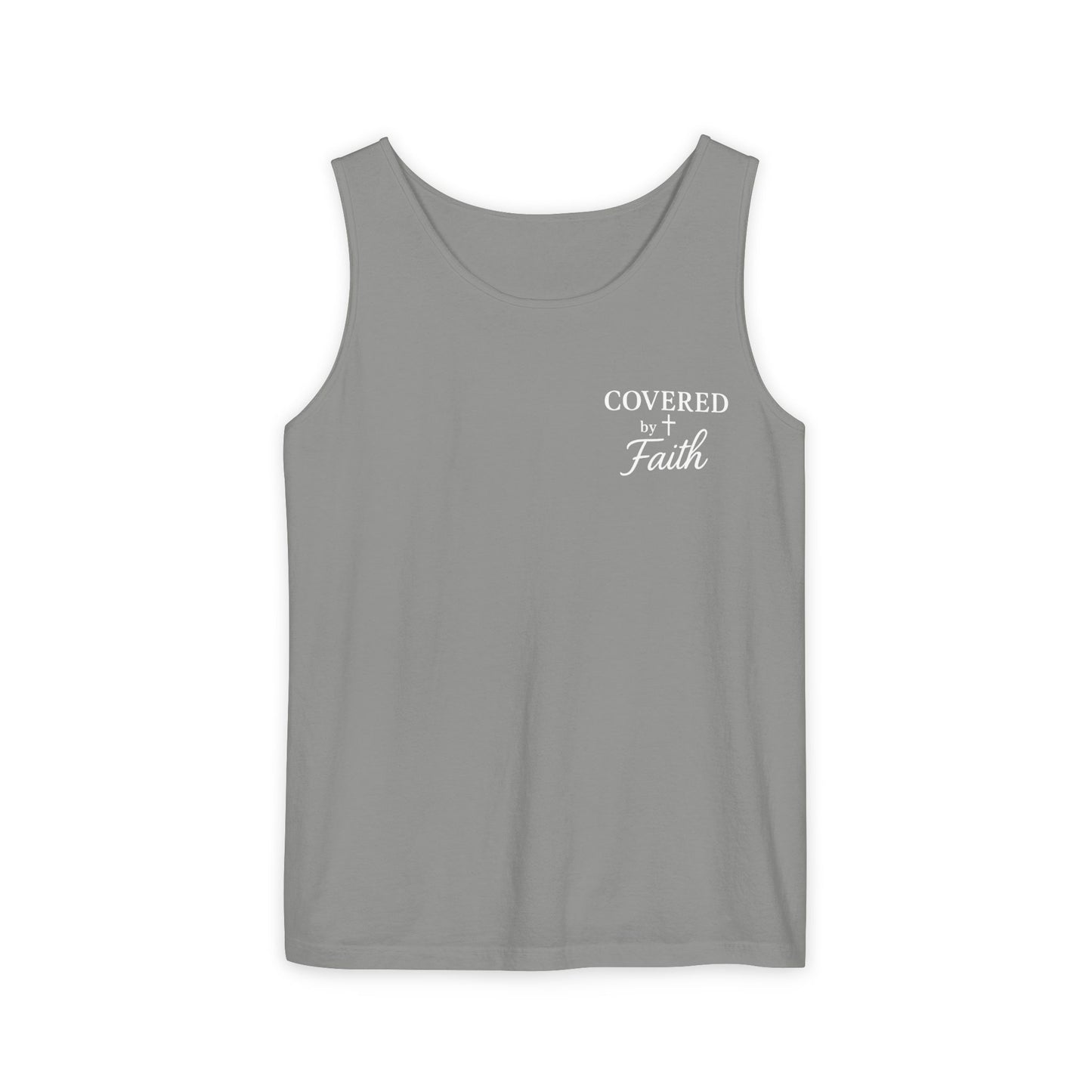 Adult Unisex Covered by Faith Tank Top Jesus Saved Me (Front & Back Design)