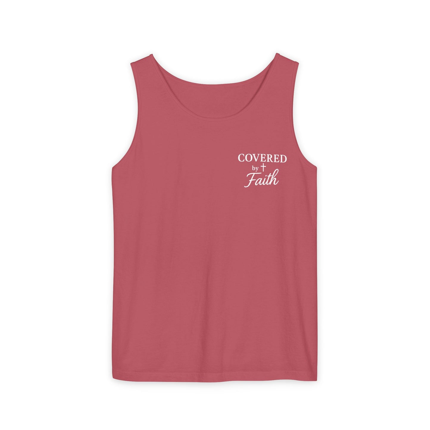 Adult Unisex Covered by Faith Tank Top Jesus Saved Me (Front & Back Design)