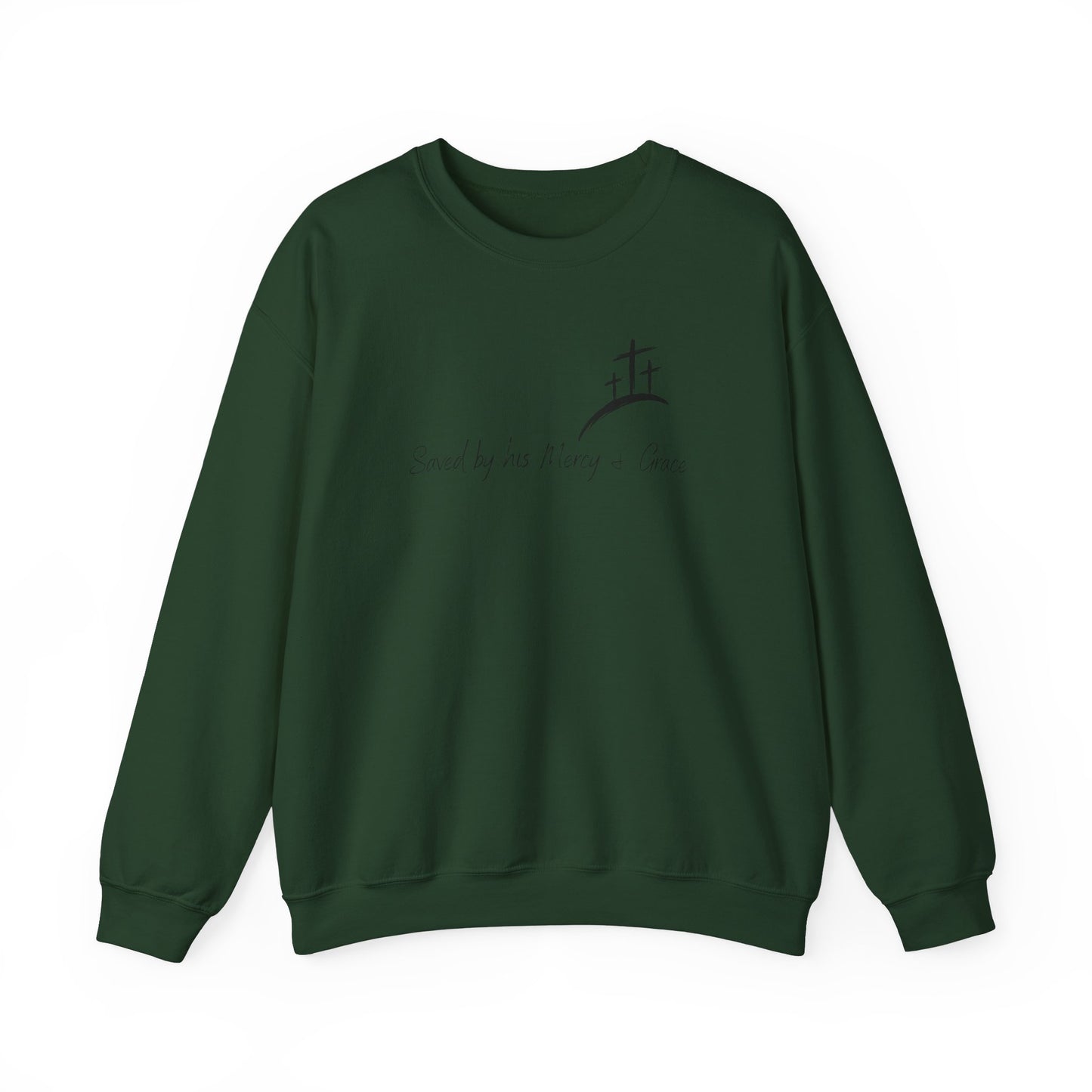 Adult Unisex - Saved by His Mercy & Grace Crewneck Sweatshirt
