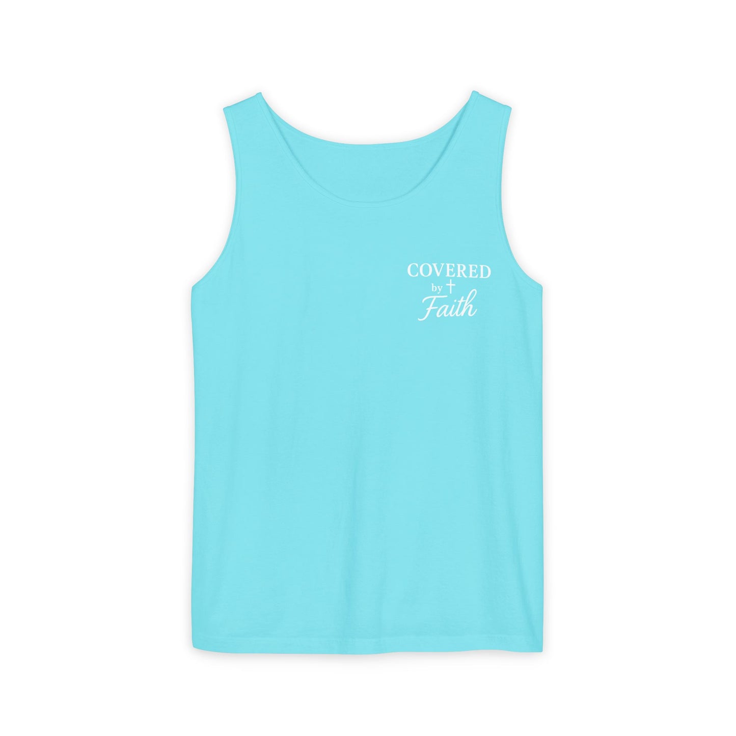 Adult Unisex Covered by Faith Tank Top Jesus Saved Me (Front & Back Design)