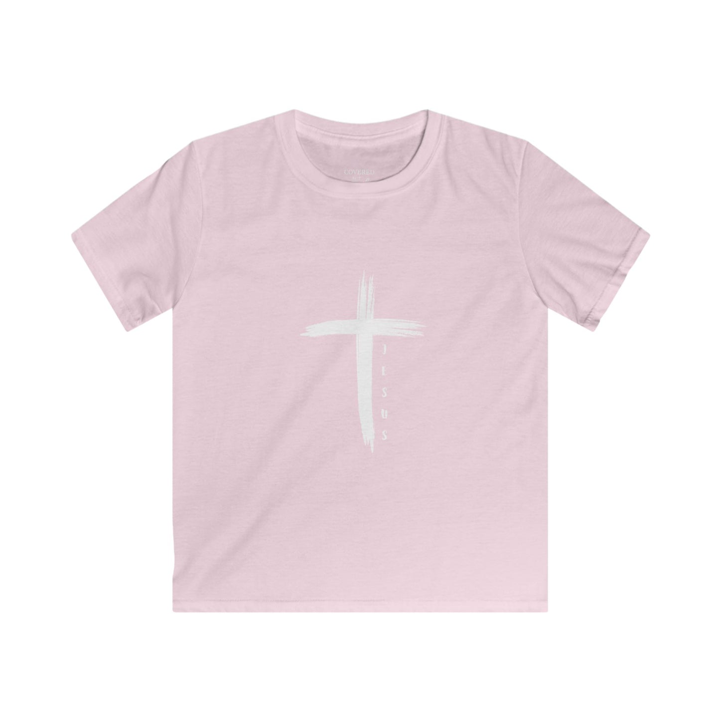 Youth Kids Softstyle Tee - Jesus Cross Design