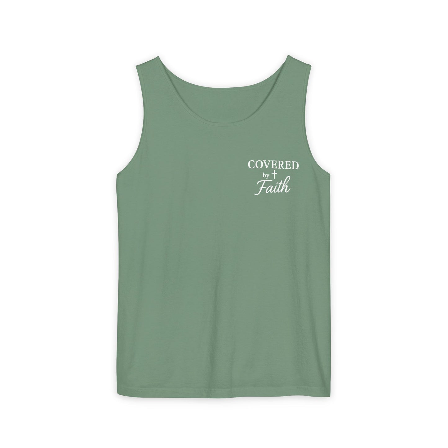 Adult Unisex Covered by Faith Tank Top Jesus Saved Me (Front & Back Design)