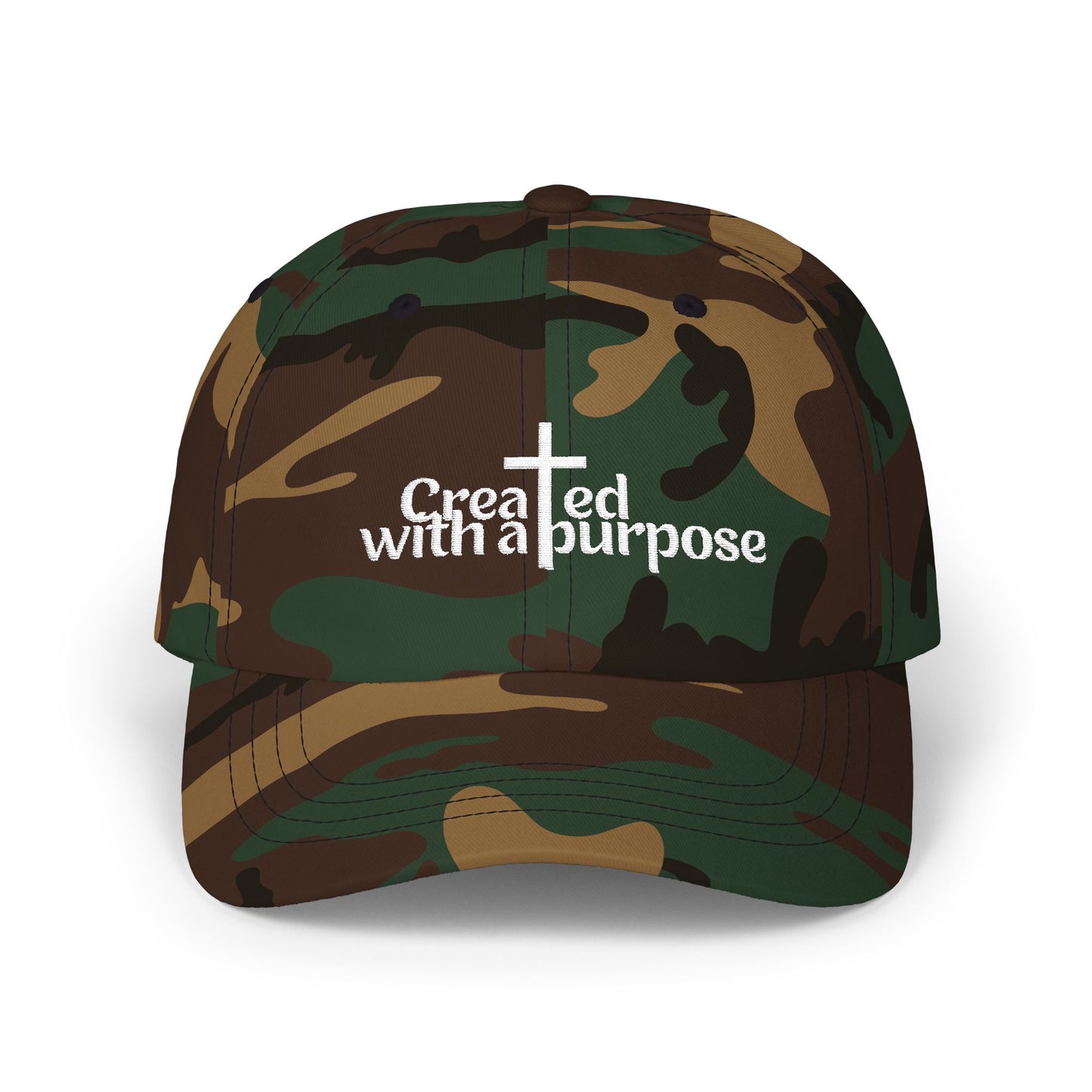 Adult Embroidered Classic Dad Cap - 'Created with a Purpose'