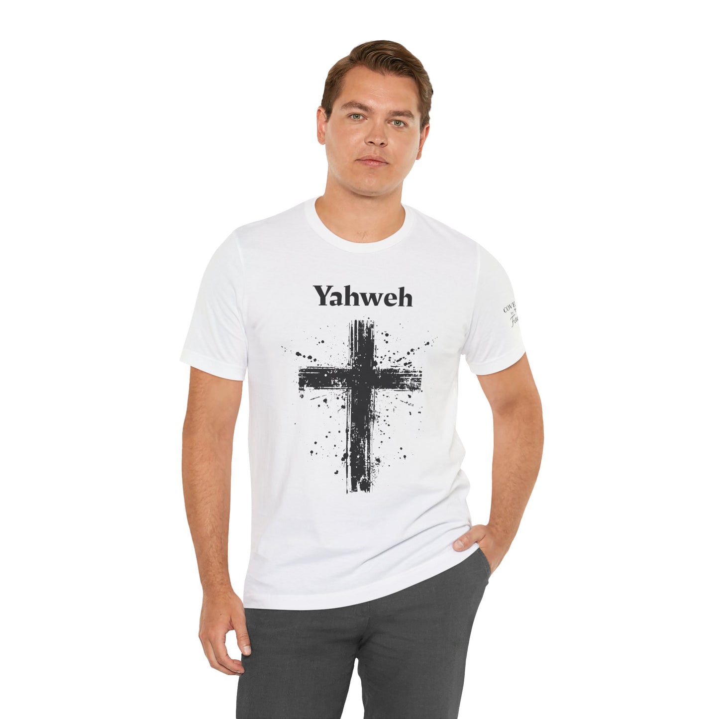 Adult Unisex Short Sleeve Tee - Yahweh Cross Graphic Shirt