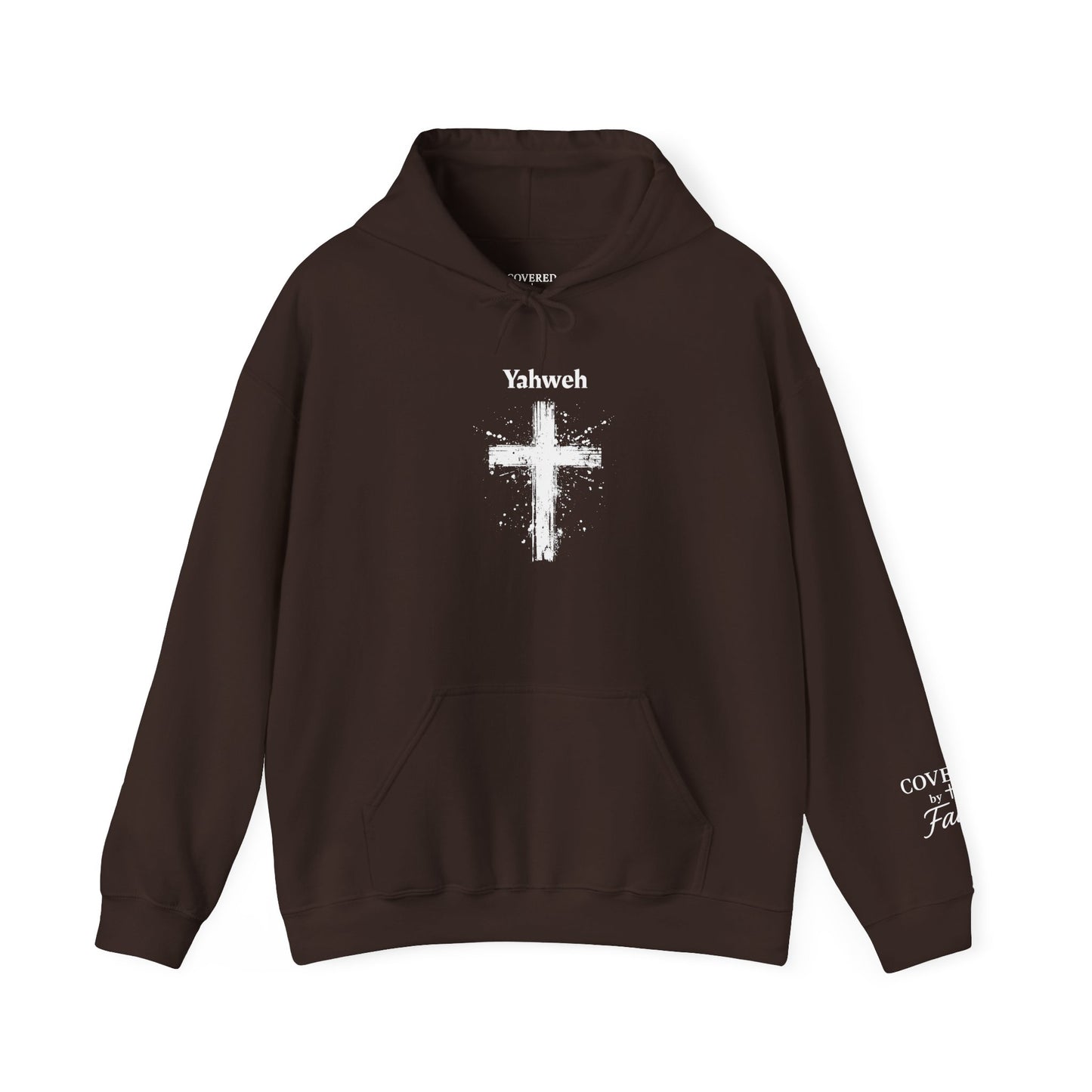 Adult Unisex Faith-Inspired Hoodie with Yahweh Cross Design