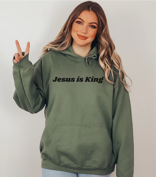 Adult Unisex - Jesus is King Hoodie, John 14:6 Sleeve
