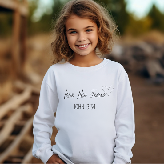 Toddler - Love Like Jesus John 13:34 Crewneck Sweatshirt