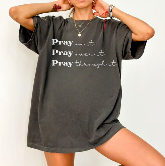 Adult Unisex Pray On It T-Shirt (Front & Back Design)