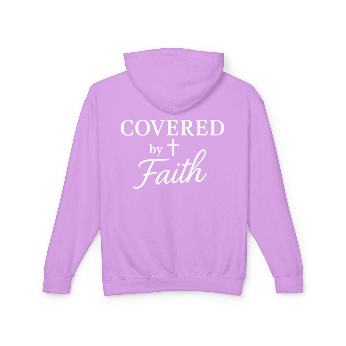 Adult Unisex Faith-Inspired Lightweight Hooded Sweatshirt - Covered by Faith