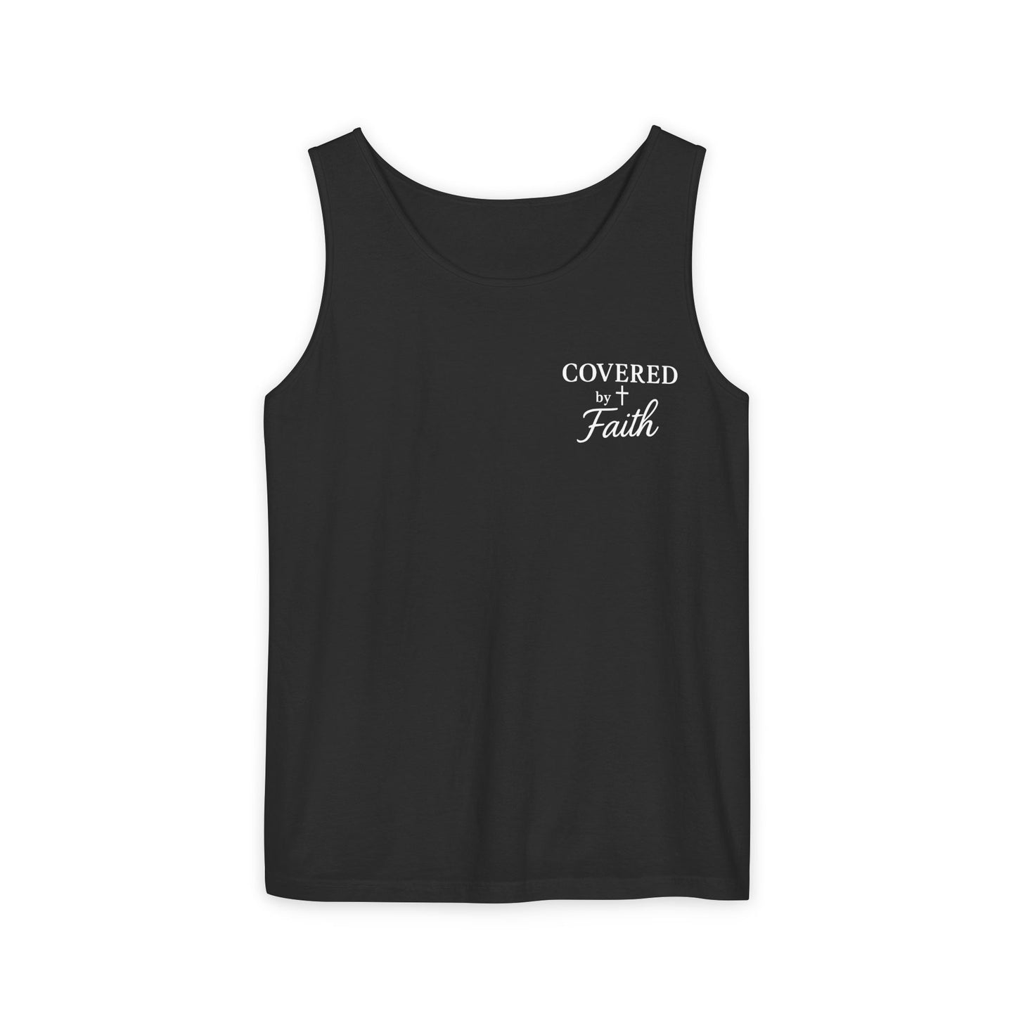 Adult Unisex Covered by Faith Tank Top Jesus Saved Me (Front & Back Design)