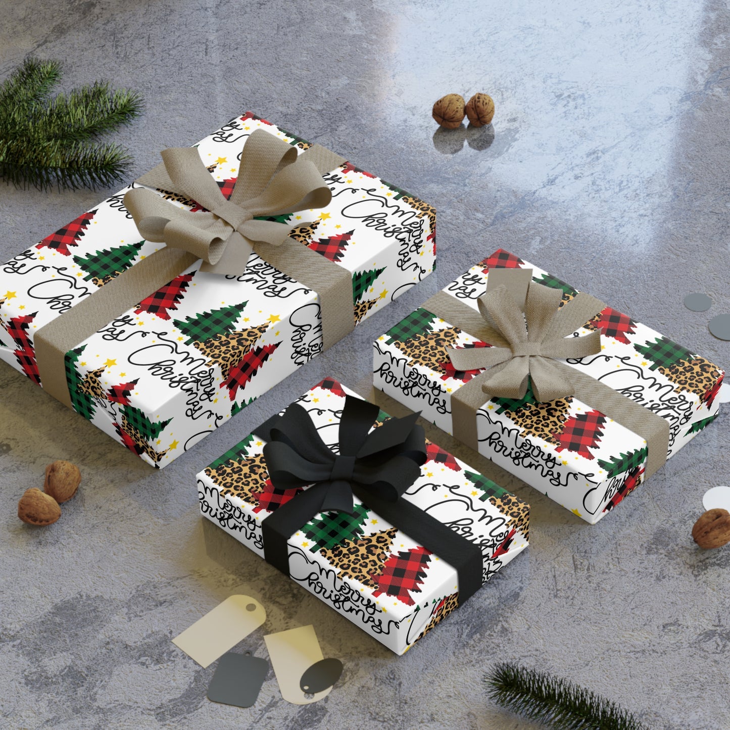 Festive Christmas Gift Wrapping Paper Roll Gift Wrap Supplies | Holiday Present Wrap