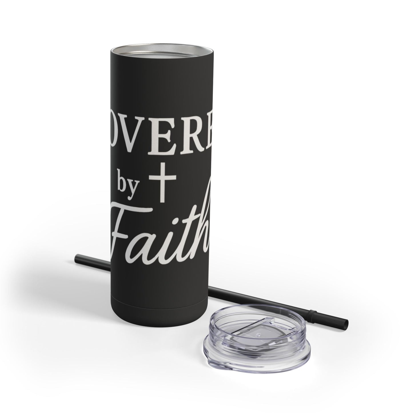 Covered By Faith Skinny Matte Tumbler
