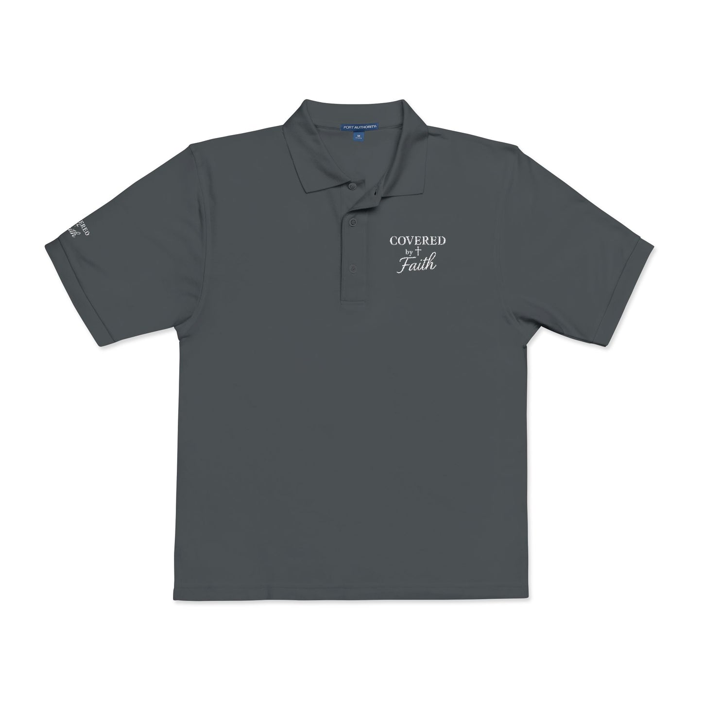 Unisex Embroidered Covered by Faith Short Sleeved Polo Shirt
