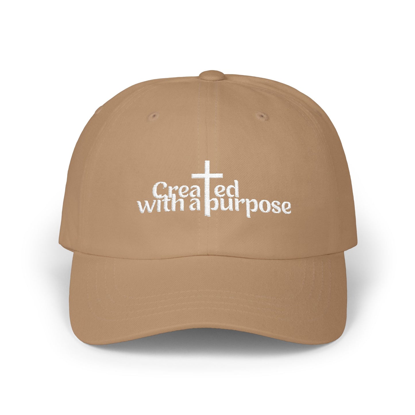 Adult Embroidered Classic Dad Cap - 'Created with a Purpose'