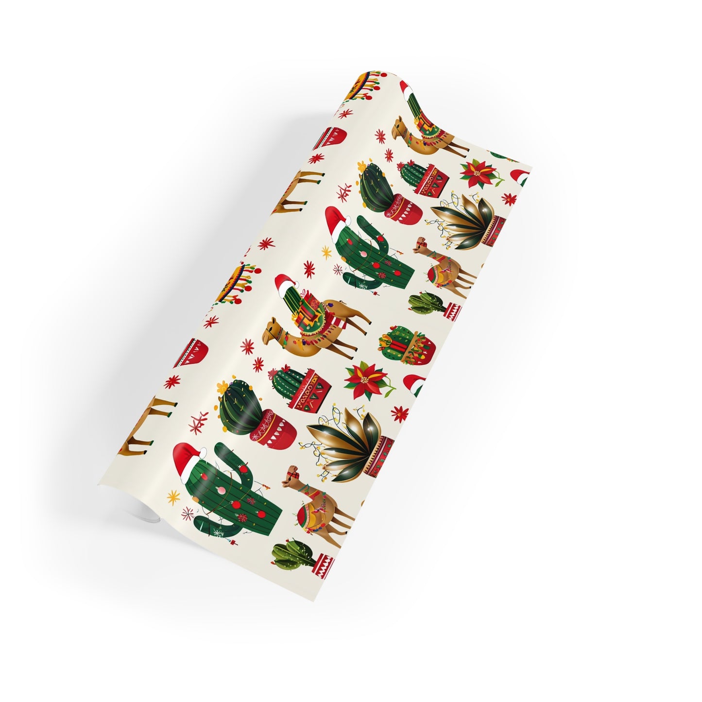 Christmas Gift Wrapping Paper Rolls, Camel Cactus Design, Wrapping Paper Roll, Holiday Gift Wrap, Festive Gift Wrap, Wrapping Paper Sheets,