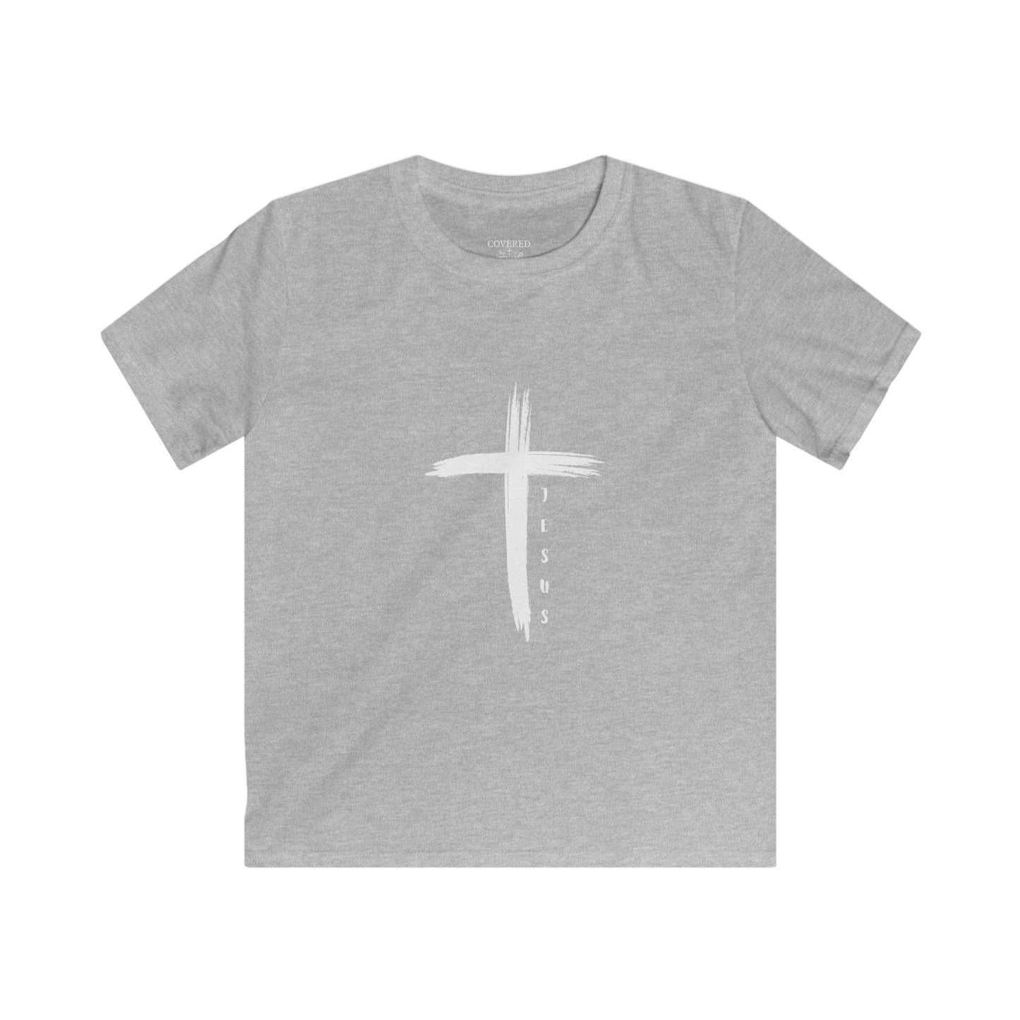 Youth Kids Softstyle Tee - Jesus Cross Design