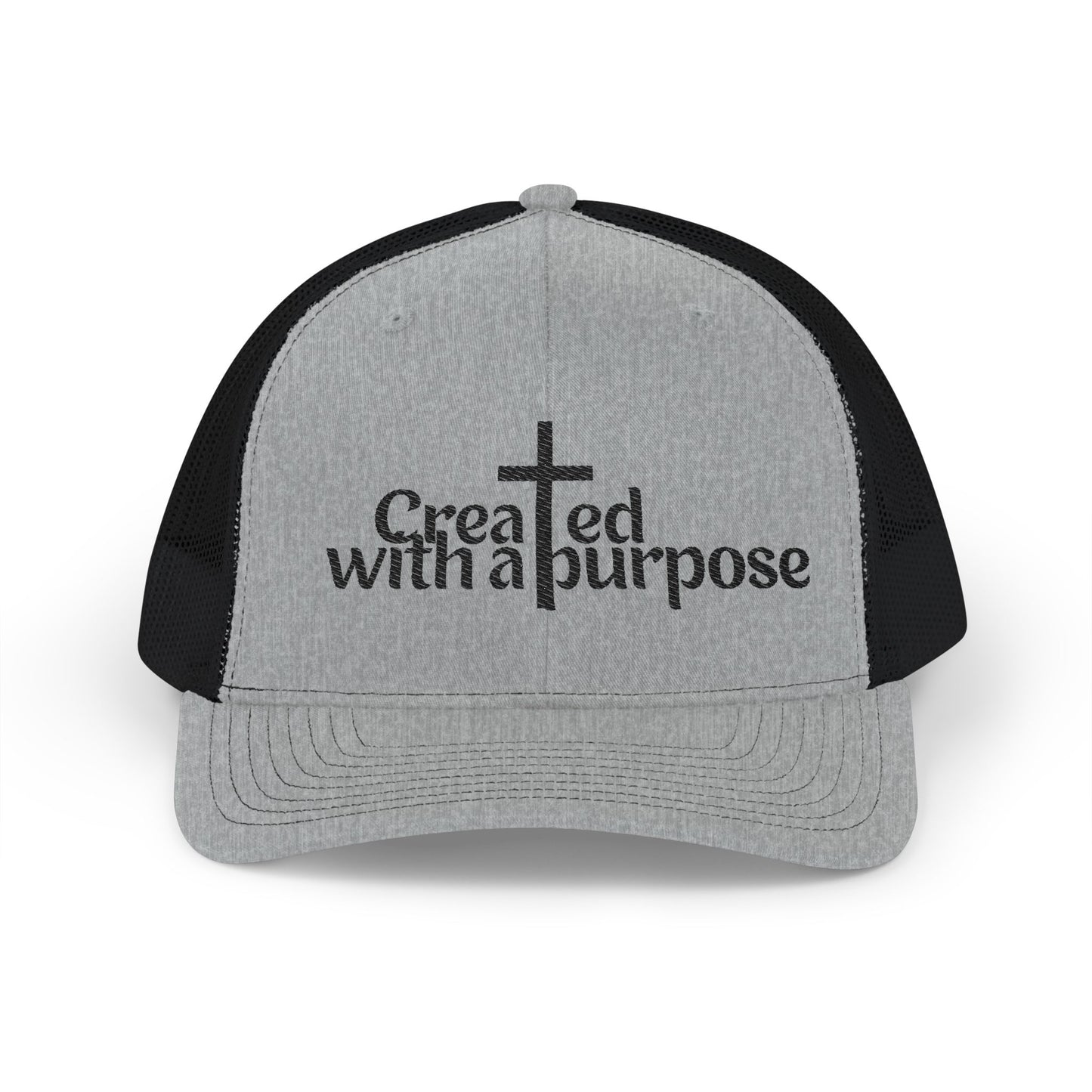Adult Embroidered Snapback Trucker Cap - "Created with a Purpose"