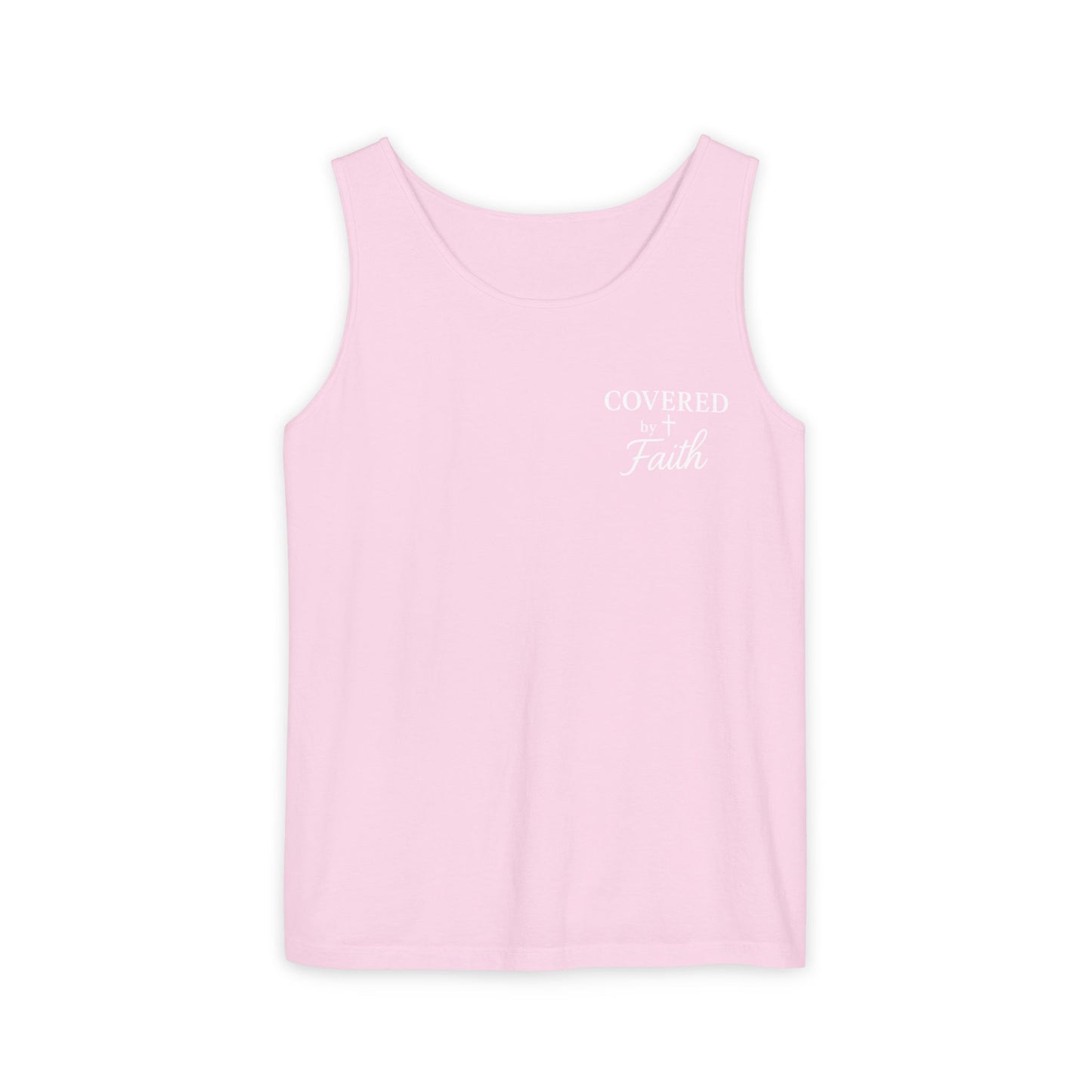 Adult Unisex Covered by Faith Tank Top Jesus Saved Me (Front & Back Design)