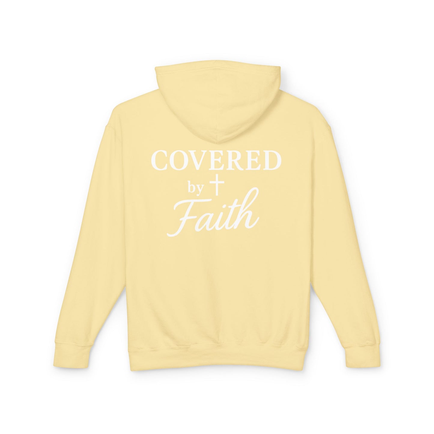 Adult Unisex Faith-Inspired Lightweight Hooded Sweatshirt - Covered by Faith